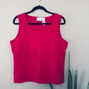 ♦️ Buy 2 Get 1 Free Liz Claiborne Tank Raspberry Shell petite Large LP